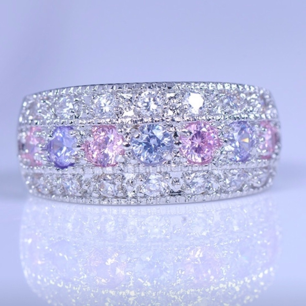 Princess Amethyst Pink Sapphire Rings